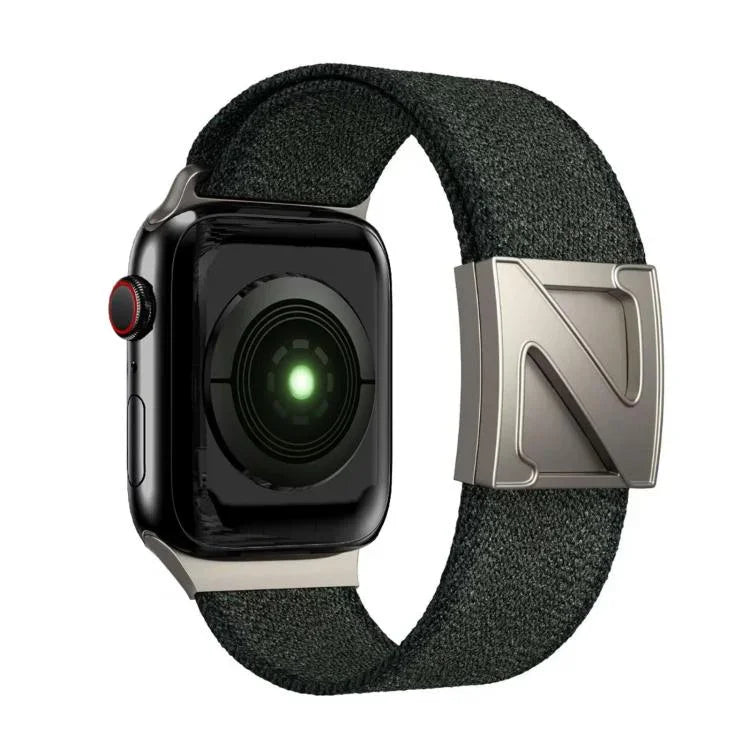 Zweifarbiges Nylon-Armband mit Z-förmigem Magnetverschluss, passend für Apple Watch 46 mm / 49 mm / 45 mm / 44 mm und 42 mm / 41 mm / 40 mm / 38 mm