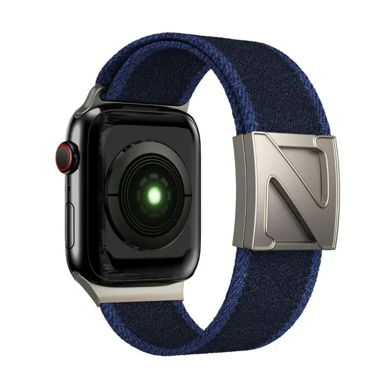 Zweifarbiges Nylon-Armband mit Z-förmigem Magnetverschluss, passend für Apple Watch 46 mm / 49 mm / 45 mm / 44 mm und 42 mm / 41 mm / 40 mm / 38 mm
