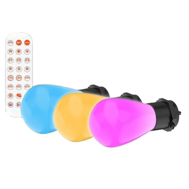 S14 RGBIC LED-App und Sprachsteuerung Bluetooth Smart Outdoor Lichterkette 12M 20 Glühbirnen