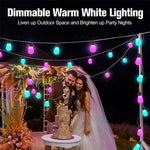 S14 RGBIC LED-App und Sprachsteuerung Bluetooth Smart Outdoor Lichterkette 12M 20 Glühbirnen
