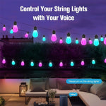S14 RGBIC LED-App und Sprachsteuerung Bluetooth Smart Outdoor Lichterkette 12M 20 Glühbirnen