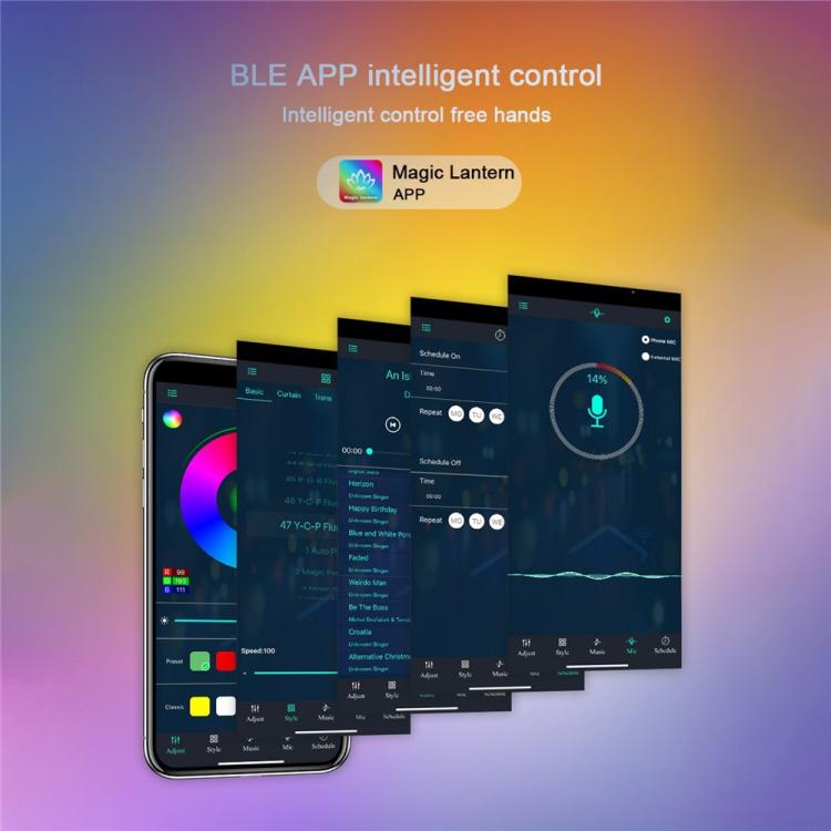 S14 RGBIC LED-App und Sprachsteuerung Bluetooth Smart Outdoor Lichterkette 12M 20 Glühbirnen