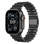 Edelstahl-Uhrenarmband mit Magnetverschluss im Ocean Wave-Design, passend für Apple Watch 46 mm / 49 mm / 45 mm / 44 mm