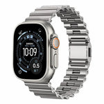 Edelstahl-Uhrenarmband mit Magnetverschluss im Ocean Wave-Design, passend für Apple Watch 46 mm / 49 mm / 45 mm / 44 mm