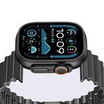 Edelstahl-Uhrenarmband mit Magnetverschluss im Ocean Wave-Design, passend für Apple Watch 46 mm / 49 mm / 45 mm / 44 mm