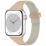Magnetisches Silikonarmband mit Wasser-Holzmaserung für schmale Taille, passend für Apple Watch 46 mm / 49 mm / 45 mm / 44 mm und 42 mm / 41 mm / 40 mm / 38 mm