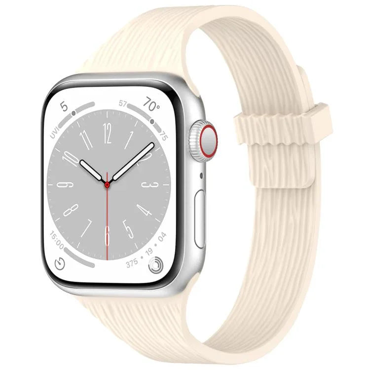 Magnetisches Silikonarmband mit Wasser-Holzmaserung für schmale Taille, passend für Apple Watch 46 mm / 49 mm / 45 mm / 44 mm und 42 mm / 41 mm / 40 mm / 38 mm