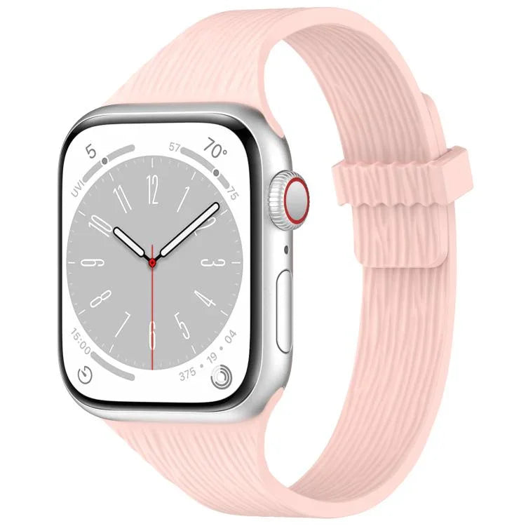 Magnetisches Silikonarmband mit Wasser-Holzmaserung für schmale Taille, passend für Apple Watch 46 mm / 49 mm / 45 mm / 44 mm und 42 mm / 41 mm / 40 mm / 38 mm