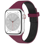 Magnetisches Silikonarmband mit Wasser-Holzmaserung für schmale Taille, passend für Apple Watch 46 mm / 49 mm / 45 mm / 44 mm und 42 mm / 41 mm / 40 mm / 38 mm