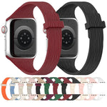 Magnetisches Silikonarmband mit Wasser-Holzmaserung für schmale Taille, passend für Apple Watch 46 mm / 49 mm / 45 mm / 44 mm und 42 mm / 41 mm / 40 mm / 38 mm