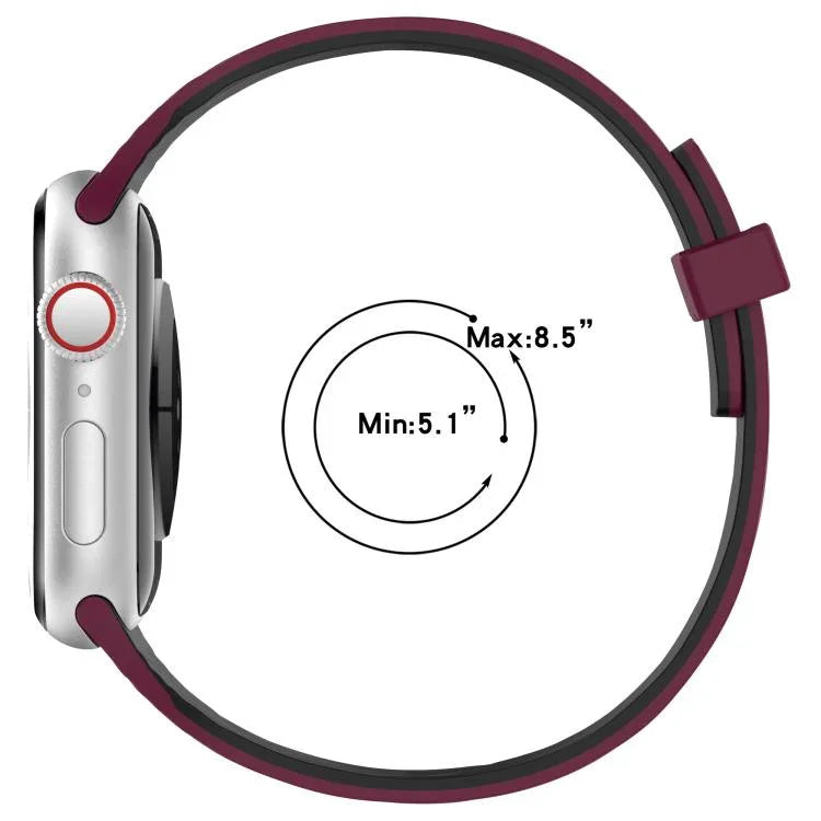 Magnetisches Silikonarmband mit Wasser-Holzmaserung für schmale Taille, passend für Apple Watch 46 mm / 49 mm / 45 mm / 44 mm und 42 mm / 41 mm / 40 mm / 38 mm