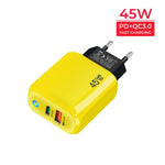 GaN 45W PD3.0 + QC3.0 vollständig kompatibles Protokoll-Ladegerät für Laptops / Tablets, EU-Stecker, EU-Stecker
