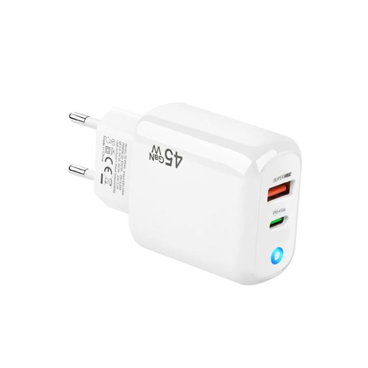 GaN 45W PD3.0 + QC3.0 vollständig kompatibles Protokoll-Ladegerät für Laptops / Tablets, EU-Stecker, EU-Stecker