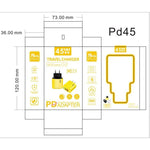 GaN 45W PD3.0 + QC3.0 vollständig kompatibles Protokoll-Ladegerät für Laptops / Tablets, EU-Stecker, EU-Stecker