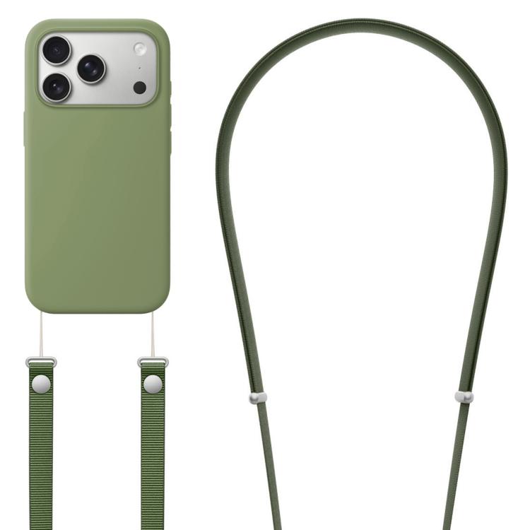 Crossbody Imitation Nylon Magnetic Liquid Pop-Up Animation Liquid Silicone Phone Case, For iPhone 17 Pro Max, For iPhone 17 Pro, For iPhone 17