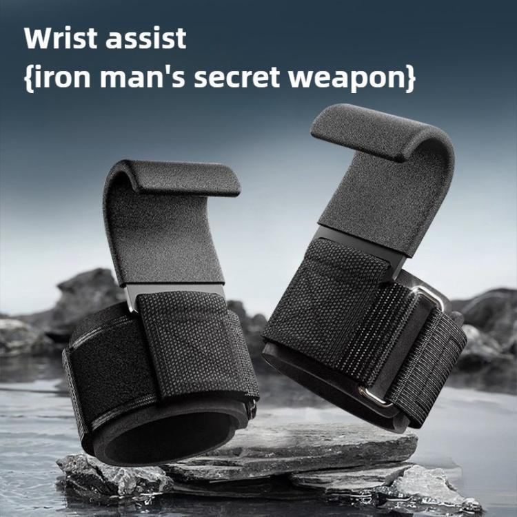1 Paar Fitness Stahlplatte Assist Hook Handgelenkband