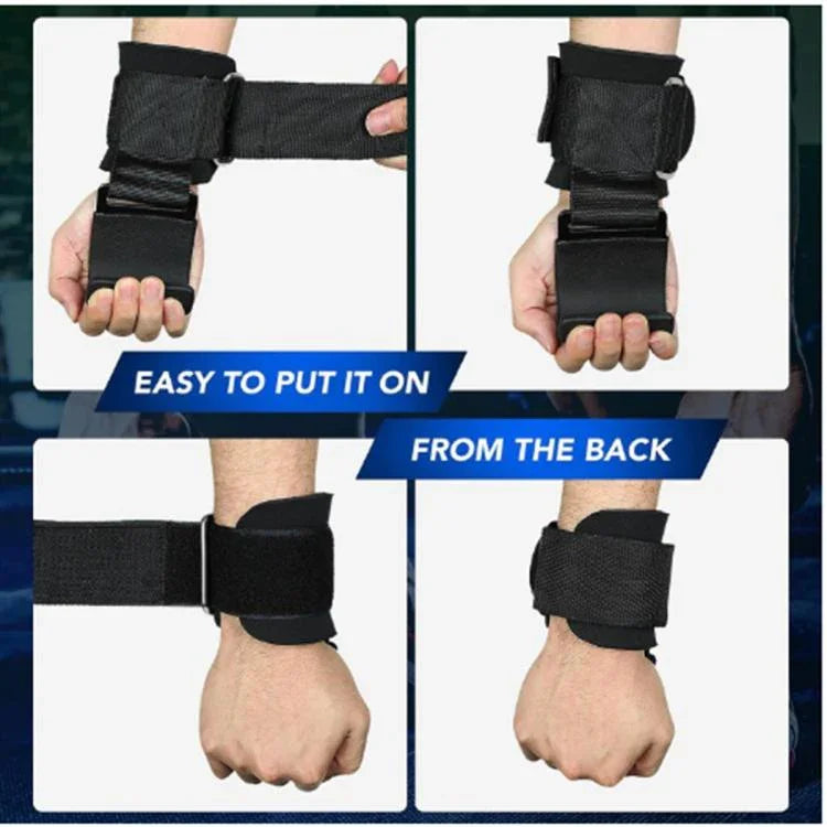 1 Paar Fitness Stahlplatte Assist Hook Handgelenkband