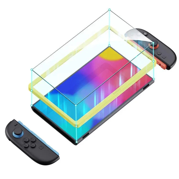 Gaming-Konsole 2-teiliger Displayschutz aus gehärtetem Glas + Rahmen zum Ausrichten, für Nintendo Switch 2