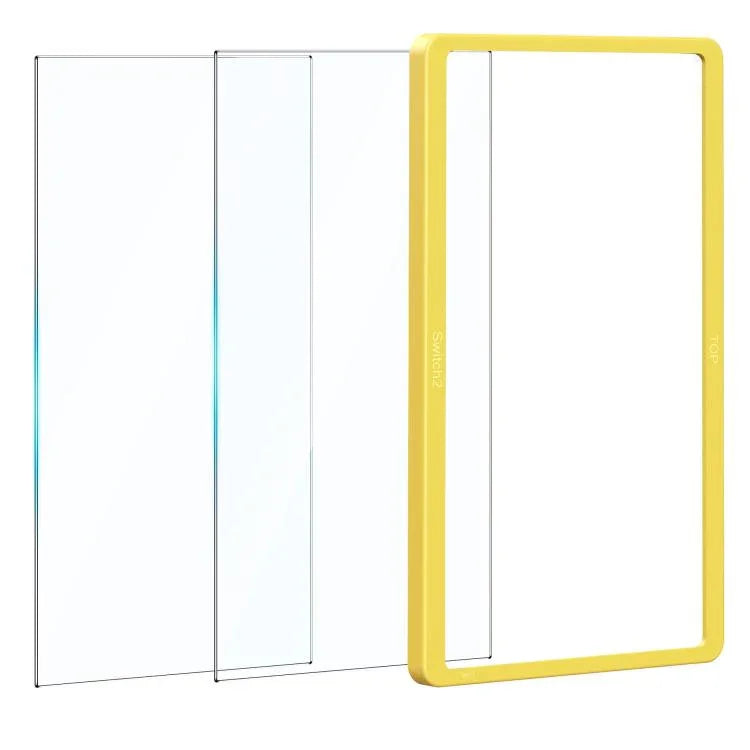 Gaming-Konsole 2-teiliger Displayschutz aus gehärtetem Glas + Rahmen zum Ausrichten, für Nintendo Switch 2