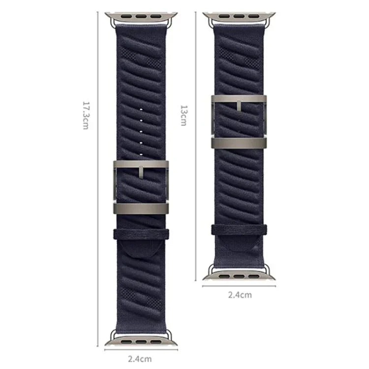 Style H Twill Nylon Uhrenarmband, für Apple Watch 46 mm / 49 mm / 45 mm / 44 mm, für Apple Watch 42 mm / 41 mm / 40 mm / 38 mm