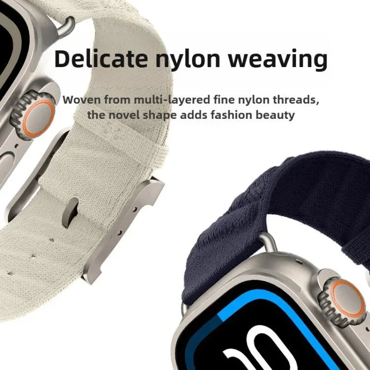 Style H Twill Nylon Uhrenarmband, für Apple Watch 46 mm / 49 mm / 45 mm / 44 mm, für Apple Watch 42 mm / 41 mm / 40 mm / 38 mm