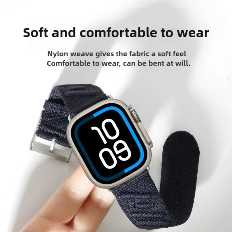 Style H Twill Nylon Uhrenarmband, für Apple Watch 46 mm / 49 mm / 45 mm / 44 mm, für Apple Watch 42 mm / 41 mm / 40 mm / 38 mm