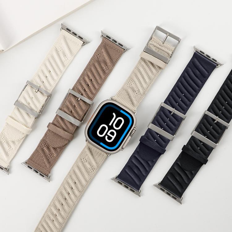 Style H Twill Nylon Uhrenarmband, für Apple Watch 46 mm / 49 mm / 45 mm / 44 mm, für Apple Watch 42 mm / 41 mm / 40 mm / 38 mm