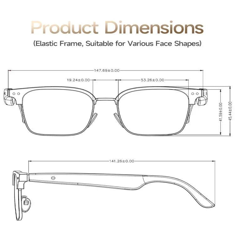 W100D Smart Glasses, Unterstützung für intelligente KI-Übersetzung / KI-Konversation / Bluetooth-Anrufe