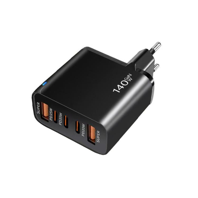 TE-PD43 3x Type-C, 2x USB-A Multiport-Ladegerät für Mobiltelefone / Tablets, EU Stecker, EU Stecker