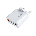 TE-PD43 3x Typ-C, 2x USB-A Multi-Port-Ladegerät für Mobiltelefone / Tablets, UK Stecker, UK Stecker