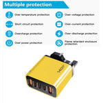 TE-PD43 3x Typ-C, 2x USB-A Multi-Port-Ladegerät für Mobiltelefone / Tablets, UK Stecker, UK Stecker