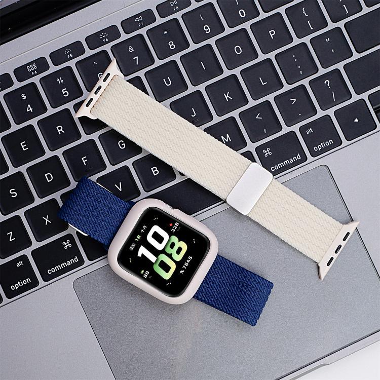 Single Color Magnetic Snap Four Strand Elastic Nylon Watch Band, For Apple Watch 46mm / 49mm / 45mm / 44mm, For Apple Watch 42mm / 41mm / 40mm / 38mm