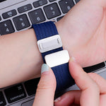 Single Color Magnetic Snap Four Strand Elastic Nylon Watch Band, For Apple Watch 46mm / 49mm / 45mm / 44mm, For Apple Watch 42mm / 41mm / 40mm / 38mm