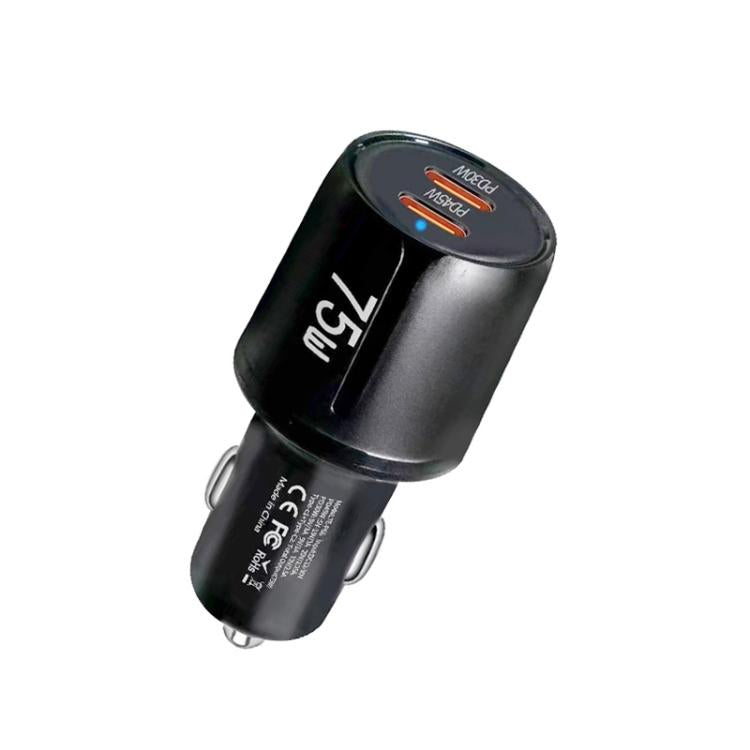 TE-P66 75W Typ-C x 2 PD45W Dual-Port-Schnelllade-Kfz-Ladegerät, TE-P66