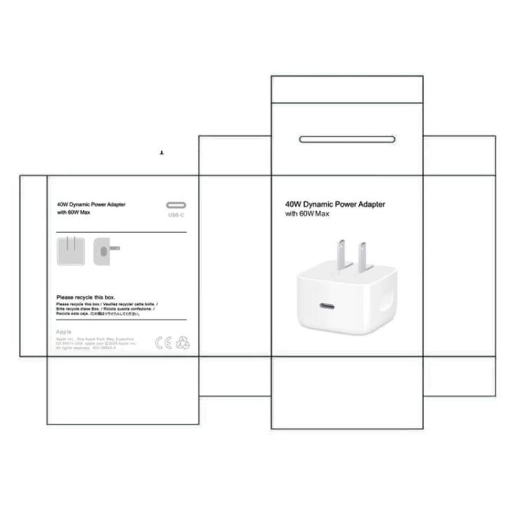 A3365 PD40W USB-C / Typ-C Schnittstelle Faltbares Steckerladegerät, US-Stecker, US-Stecker