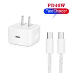 A3365 PD40W USB-C / Typ-C Schnittstelle Faltbares Ladegerät mit Typ-C zu Typ-C Datenkabel, US-Stecker, US-Stecker + 1m Typ-C Kabel, US-Stecker + 2m Typ-C Kabel