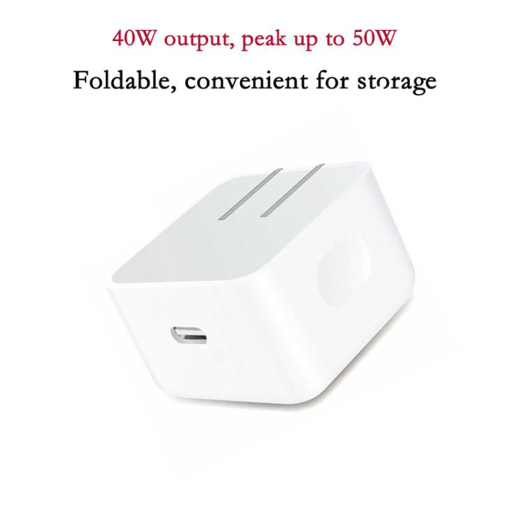A3365 PD40W USB-C / Typ-C Schnittstelle Faltbares Ladegerät mit Typ-C zu Typ-C Datenkabel, US-Stecker, US-Stecker + 1m Typ-C Kabel, US-Stecker + 2m Typ-C Kabel