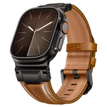 Lederarmband im Panzerstil, für Apple Watch 46 mm / 49 mm / 45 mm / 44 mm