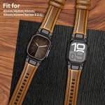 Lederarmband im Panzerstil, für Apple Watch 46 mm / 49 mm / 45 mm / 44 mm