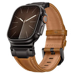 Lederarmband im Panzerstil, für Apple Watch 46 mm / 49 mm / 45 mm / 44 mm