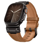 Lederarmband im Panzerstil, für Apple Watch 46 mm / 49 mm / 45 mm / 44 mm