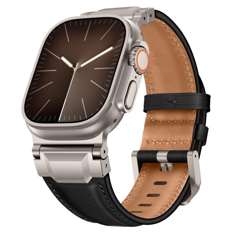 Lederarmband im Panzerstil, für Apple Watch 46 mm / 49 mm / 45 mm / 44 mm