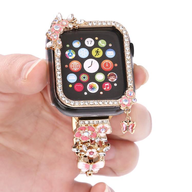 Quaste Blume Einzelner Diamant Hohle PC-Uhrenschale, Für Apple Watch Series 6 / 5 / 4 & SE 44mm, Für Apple Watch Series 6 / 5 / 4 & SE 40mm, Für Apple Watch Series 10 / 11 46mm, Für Apple Watch Series 10 / 11 42mm, Für Apple Watch Series 9 / 8 / 7 44mm