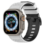 Atmungsaktives Silikon-Uhrenarmband mit Karomuster, passend für Apple Watch 46 mm / 49 mm / 45 mm / 44 mm