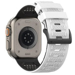 Atmungsaktives Silikon-Uhrenarmband mit Karomuster, passend für Apple Watch 46 mm / 49 mm / 45 mm / 44 mm