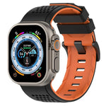 Atmungsaktives Silikon-Uhrenarmband mit Karomuster, passend für Apple Watch 46 mm / 49 mm / 45 mm / 44 mm