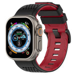 Atmungsaktives Silikon-Uhrenarmband mit Karomuster, passend für Apple Watch 46 mm / 49 mm / 45 mm / 44 mm