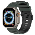 Atmungsaktives Silikon-Uhrenarmband mit Karomuster, passend für Apple Watch 46 mm / 49 mm / 45 mm / 44 mm