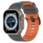 Atmungsaktives Silikon-Uhrenarmband mit Karomuster, passend für Apple Watch 46 mm / 49 mm / 45 mm / 44 mm