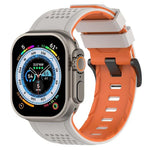 Atmungsaktives Silikon-Uhrenarmband mit Karomuster, passend für Apple Watch 46 mm / 49 mm / 45 mm / 44 mm